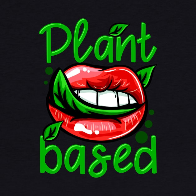 Plant Based I Green Leaf Lips I Vegan print by biNutz